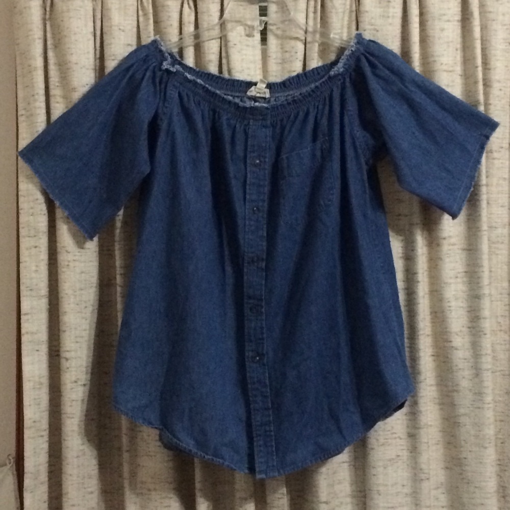 Urban Renewal Denim Off the Shoulder Top